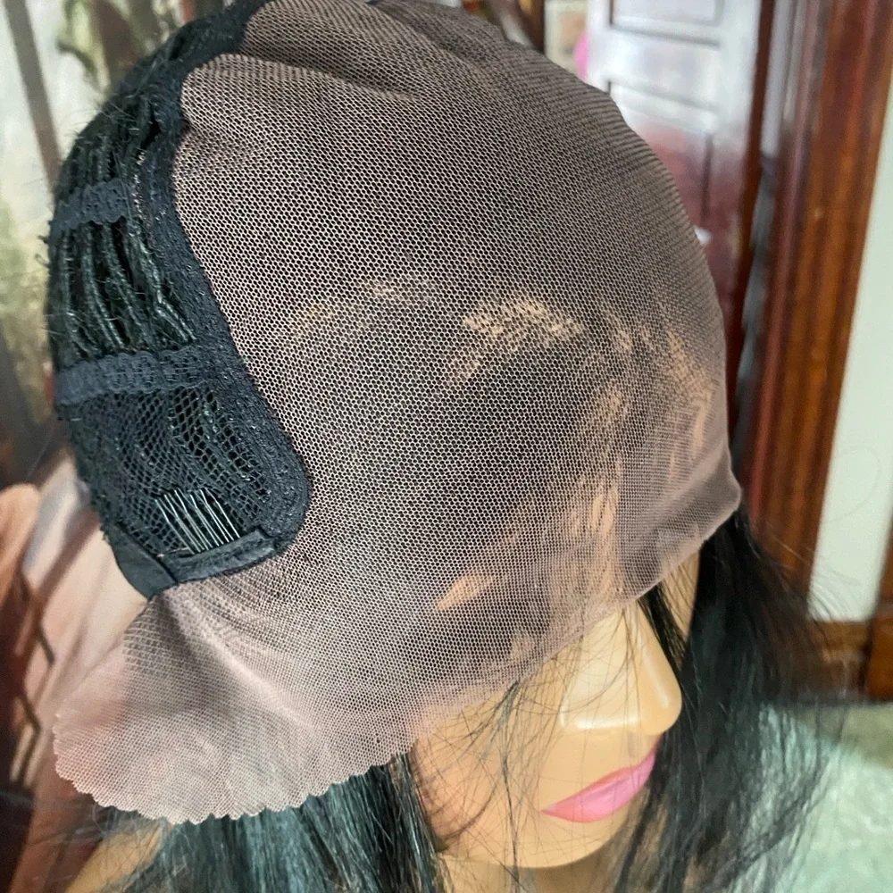NEW! Free part Lace Front Wig - black angled bob